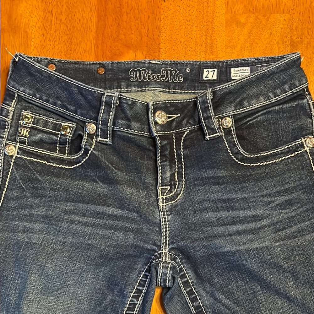 Miss Me Dark Blue Embellished Jeans